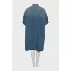 Denim dress with brand logo
