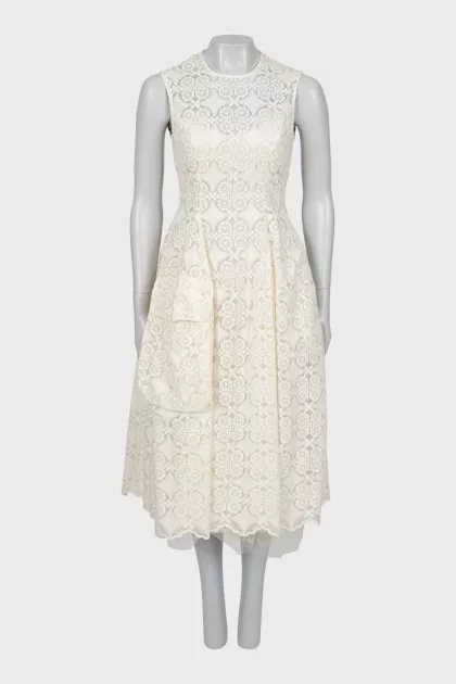 Fitted slip dress with petticoat