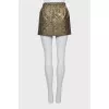 Golden printed mini skirt