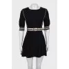 Mini dress with contrast seams
