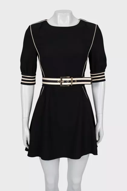 Mini dress with contrast seams