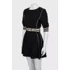 Mini dress with contrast seams
