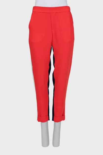 Mixed color tapered trousers