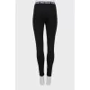Sports leggings with printed waistband