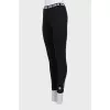 Sports leggings with printed waistband