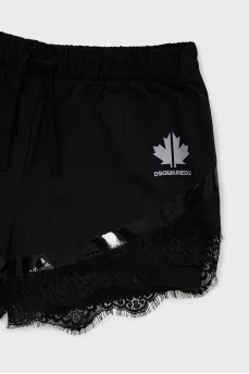 Sports shorts decorated with lace