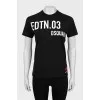 Black T-shirt with text print