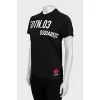 Black T-shirt with text print