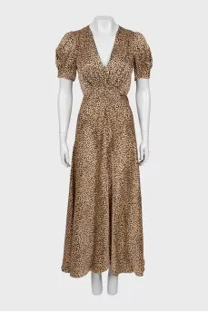 Animal print silk dress with tag