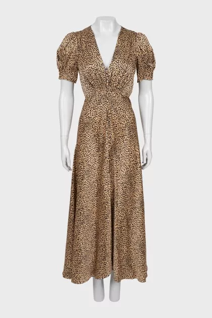 Animal print silk dress with tag