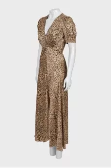 Animal print silk dress with tag