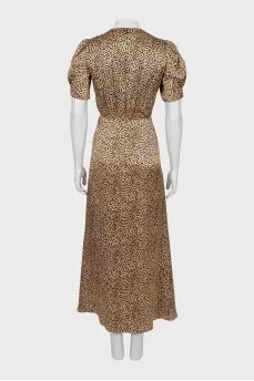 Animal print silk dress with tag