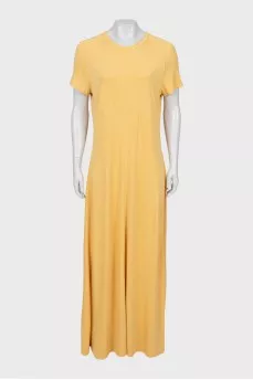 Yellow Short Sleeve Maxi Dress
