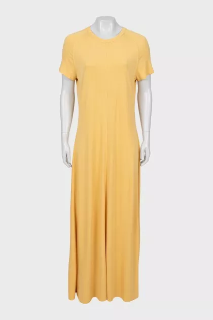 Yellow Short Sleeve Maxi Dress