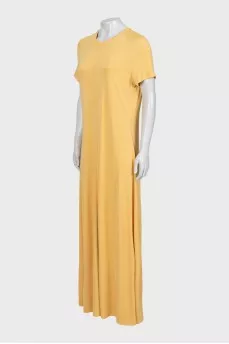 Yellow Short Sleeve Maxi Dress