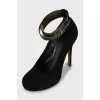 Black shoes with leather strap