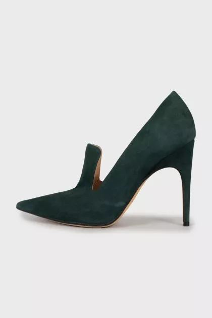 Suede shoes with tongue