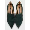 Suede shoes with tongue
