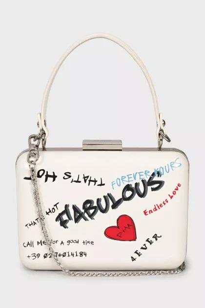 Crossbody bag with text print