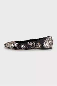 Printed textile ballerinas
