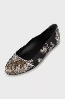 Printed textile ballerinas
