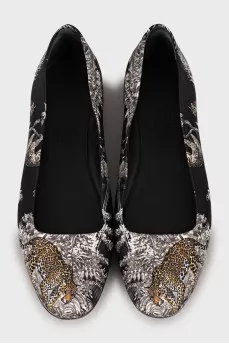 Printed textile ballerinas