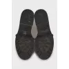 Leather boots with contrast stitching