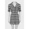 Tweed mini dress with buttons