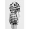 Tweed mini dress with buttons