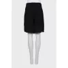Black and white pleated shorts