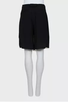 Black and white pleated shorts