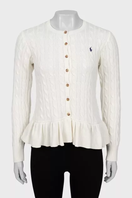 Knitted cardigan with frill