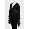 Silk blouse with imitation corset