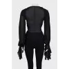 Silk blouse with imitation corset