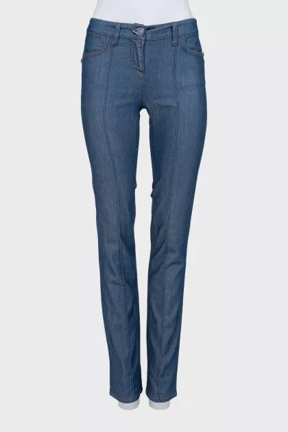 Flared jeans with crease stitching