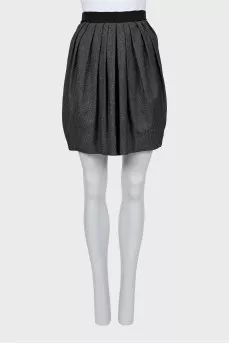 Wool skirt in fine print