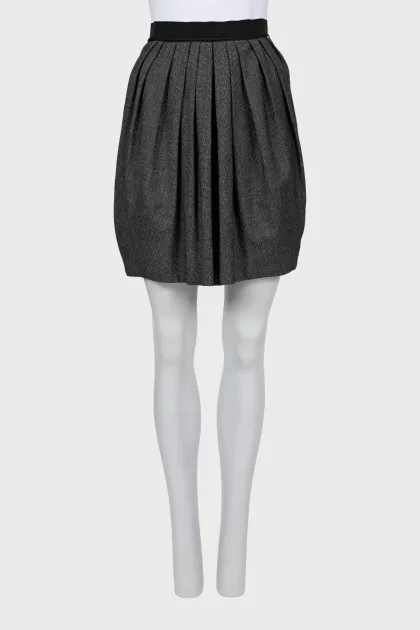 Wool skirt in fine print
