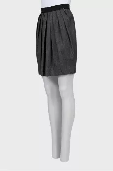 Wool skirt in fine print