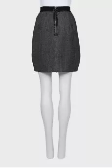 Wool skirt in fine print
