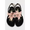 Leather sandals with removable decoration