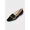 Leather ballerinas with almond toe