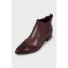 Burgundy leather and suede boots