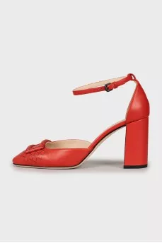 Printed leather shoes