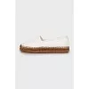 Leather espadrilles with woven sole