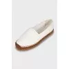 Leather espadrilles with woven sole