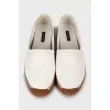 Leather espadrilles with woven sole