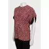 Silk blouse with short sleeves
