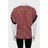 Silk blouse with short sleeves
