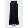 Blue pleated maxi skirt