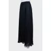 Blue pleated maxi skirt